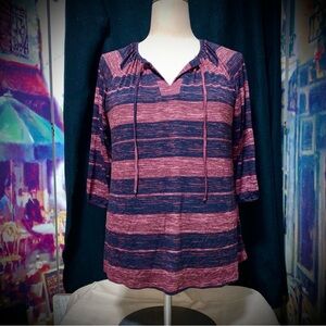 🚨 LuLaRoe Striped 3/4 Sleeve Top – Size Large – NEW With Tags (NWT)